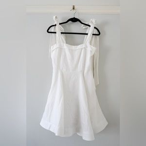 DISSH White Linen Bow Mini Dress - BRAND NEW - US 4